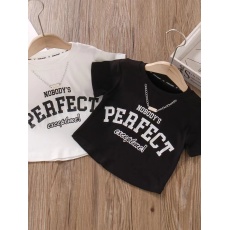 批发<b class='q'>女</b><b class='q'>童</b>短袖t恤2026新款潮牌炸街<b class='q'>夏季</b>纯棉洋气黑色儿童短款高腰上衣