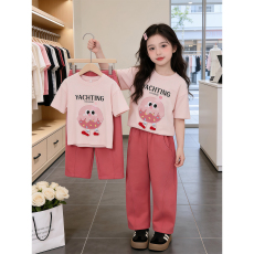 批发女童短袖T恤夏装2026新款洋气儿童衣服中大童女孩潮酷上衣