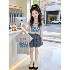 批发女童时尚套装洋气时髦裙子2026超火夏装儿童夏季新款夏天好看衣服
