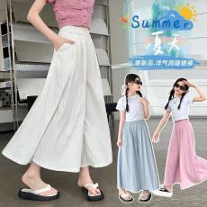 批发<b class='q'>女</b><b class='q'>童</b>阔腿裤<b class='q'>夏季</b>2026新款儿童薄款裙裤中大童韩版宽松九分休闲裤子