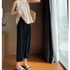 批发冰丝阔腿裤女夏季2026新款爆款女士<b class='q'>高腰</b>防蚊防嗮休闲直筒运动裤子