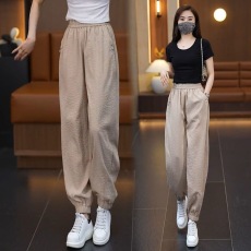 批发冰丝哈伦萝卜裤女夏季2026年新款休闲裤薄款<b class='q'>高腰</b>显瘦速干束脚裤子