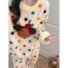 批发长毛<b class='q'>绒</b>套头<b class='q'>睡衣</b>女冬季女款2026新款加厚保暖大码家居服套装