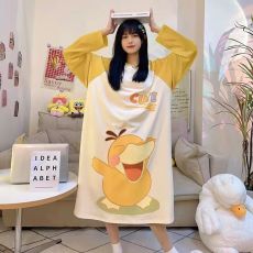 批发新款女士睡裙秋<b class='q'>冬</b>睡衣女孕妇长袖款长裙大码宽松家居服仿棉