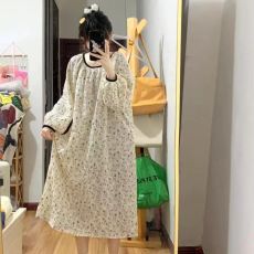 批发泡泡皱棉 长袖睡裙女秋<b class='q'>冬</b>季卡通可爱小兔子睡裙甜美家居服