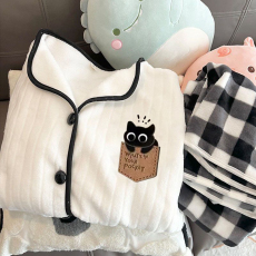 批发【阿宝浠】<b class='q'>睡衣</b>女冬季<b class='q'>珊瑚</b><b class='q'>绒</b>家居服套装少女学生开衫可外穿法兰<b class='q'>绒</b>