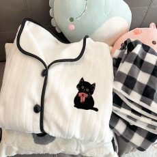 批发【阿宝浠】<b class='q'>睡衣</b>女冬季<b class='q'>珊瑚</b><b class='q'>绒</b>家居服套装少女学生开衫可外穿法兰<b class='q'>绒</b>