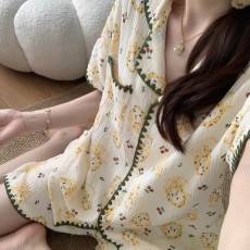 批发馨依 官图卡通兔子云朵棉睡衣女款夏季可爱双短家居服可外出套装