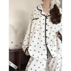 批发馨依 官图现货磨毛棉春秋新款爆款猫爪开衫睡衣女长袖套装家居服