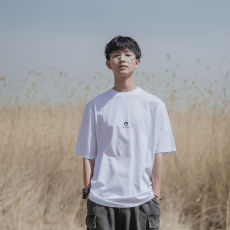 批发100%纯棉T恤五分袖短袖男宽松韩版简约日系<b class='q'>小清新</b>原宿ins风纯色男