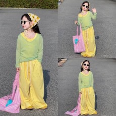 批发女童超好看韩系套装春夏装2026<b class='q'>儿童</b>多巴胺穿搭小女孩<b class='q'>防晒衫</b>三件套