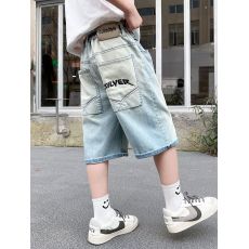 批发男童裤子<b class='q'>夏</b>季薄款2025新款儿童短裤中大童<b class='q'>夏</b>款牛仔五分裤宽松帅气