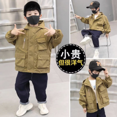 批发【原版工艺加内里】<b class='q'>男童</b>夹克外<b class='q'>套</b>2024新款春秋儿童风衣中大童上衣