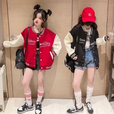 批发女童外套秋装2025新款<b class='q'>儿童</b>洋气春秋<b class='q'>夹克</b>上衣女大童秋季拼色棒球服