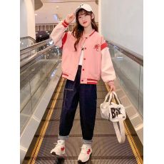 批发女童春秋外套2025新款<b class='q'>儿童</b>棒球服刺绣小女孩时髦洋气<b class='q'>夹克</b>秋装上衣