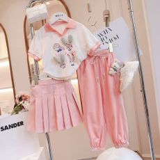 批发<b class='q'>女童</b>套<b class='q'>装</b>2026新款夏季儿童休闲两件套小女孩短袖运动裤子运动裙子