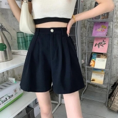 批发纯棉西裤短裤女薄款2026夏季高腰宽松显瘦a字阔腿小个子休闲热裤