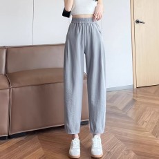 批发立体腰  夏季冰丝棉麻<b class='q'>运动裤</b>女宽松新款薄款休闲萝卜亚麻<b class='q'>哈伦</b>裤女
