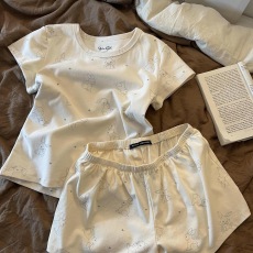 批发小宝<b class='q'>女</b>士睡衣性感爆款<b class='q'>套装</b>官图仿棉双短休闲家居服【2/4码】