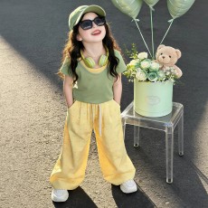 批发<b class='q'>女</b>童<b class='q'>套装</b><b class='q'>夏季</b>2026新款多巴胺超好看短袖t恤阔腿裤<b class='q'>三件</b>套<b class='q'>女</b>宝夏装