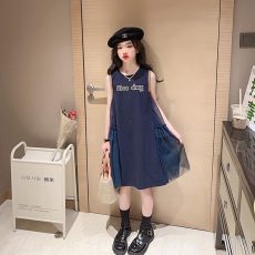 批发<b class='q'>女童</b>连<b class='q'>衣裙</b>夏季2026新款韩系儿童休闲长裙夏装女孩网纱气质<b class='q'>背心裙</b>