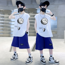 批发<b class='q'>男童</b>夏<b class='q'>季</b>套装儿童夏装短裤短袖T恤2026新款中大童运动休闲两件套