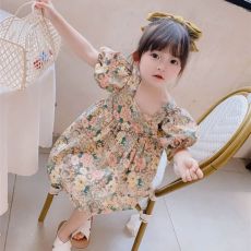 批发女童碎花连衣裙2026夏季新款<b class='q'>韩版</b>洋气公主裙中大童宝宝短袖裙子潮
