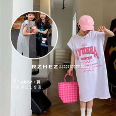 批发女童连衣裙纯棉2026夏季新款<b class='q'>儿童</b>短袖<b class='q'>t</b><b class='q'>恤</b>中大童长款宽松直筒<b class='q'>T</b><b class='q'>恤</b>裙