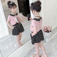 批发女童套装夏装2026新款韩版儿童装小女孩<b class='q'>雪纺</b>洋气时髦两件套短<b class='q'>裤</b>潮