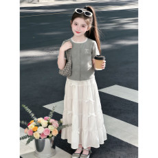 批发女童蕾丝短袖半身裙套装2026新款<b class='q'>儿童</b>夏装<b class='q'>T</b><b class='q'>恤</b>大童蛋糕裙女孩长裙