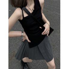 批发【官图  纯棉40支210克】黑色<b class='q'>街头</b>吊带背心女新款修身短款上衣ins