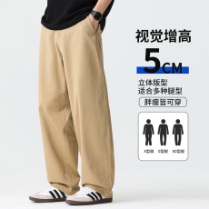 批发2026春夏新款美式<b class='q'>复古</b>阔腿宽松垂感直筒休闲裤男士长裤子