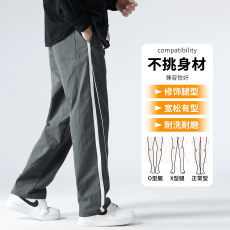 批发秋季新款美式高街潮牌休闲裤宽松直筒时尚百搭运动长裤男生潮