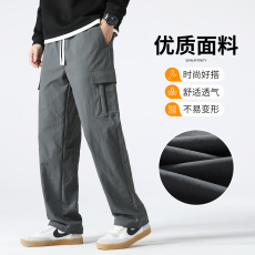 批发秋季新款简约宽松直筒休闲裤男潮流百搭美式潮流时尚弹力长裤男潮