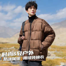 批发棒球领棉服2025冬季新款棉衣飞行服保暖立领男士轻薄棉袄外套