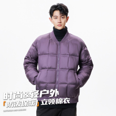 批发棒球领棉服2025冬季新款棉衣飞行服保暖立领男士轻薄棉袄外套