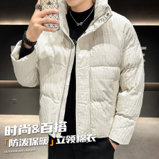 批发美式2025冬季宽松立领面包服棉衣男女加厚保暖防风棉服