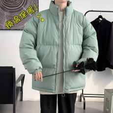 批发冬季立领棉衣男加厚保暖宽松大码百搭纯色面包服情侣服拉链外套