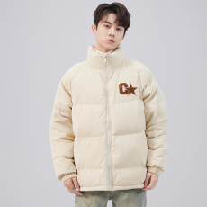 批发秋冬新款新国标羽绒服男士短款立领宽松面包服保暖时尚休闲外套