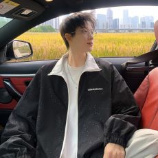 批发【实拍】满天星两面穿夹克男春秋季棒球服飞行冲锋衣休闲外套