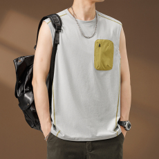 批发户外潮牌运动无袖<b class='q'>T</b><b class='q'>恤</b>男款夏季薄款宽松速干短袖<b class='q'>男生</b>坎肩背心