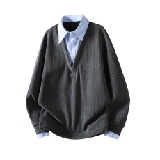 批发假两件美式复古<b class='q'>衬衫</b>上衣<b class='q'>男士</b><b class='q'>长袖</b>秋季新款2026年<b class='q'>长袖</b>T恤