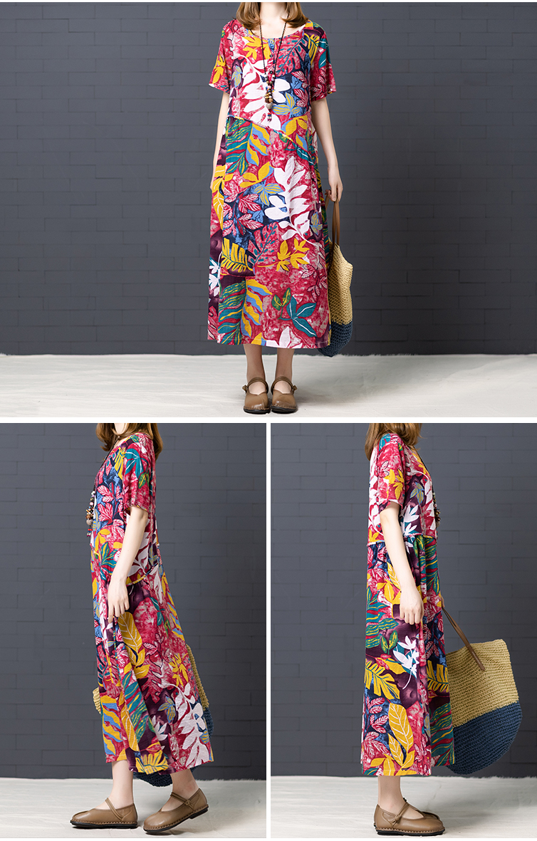 2018年夏季印染圆领中长款null_网批_服装货源批发网