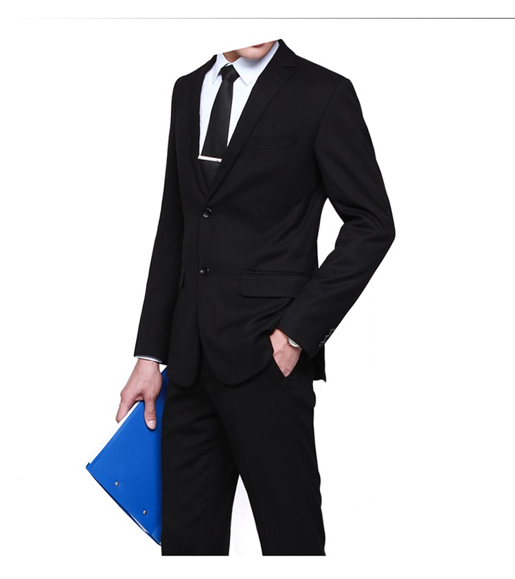 时尚男士西装两件套学生修身小西装面试应聘职业正装婚礼宴会礼服