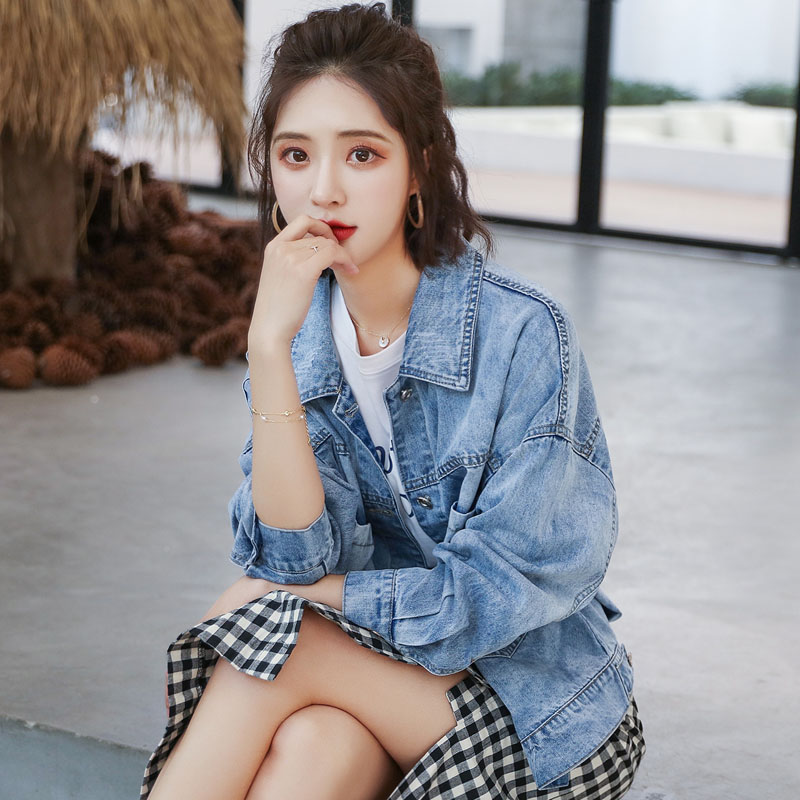 2019春秋季新款韩版港风牛仔外套女装宽松bf学生原宿上衣短款夹克