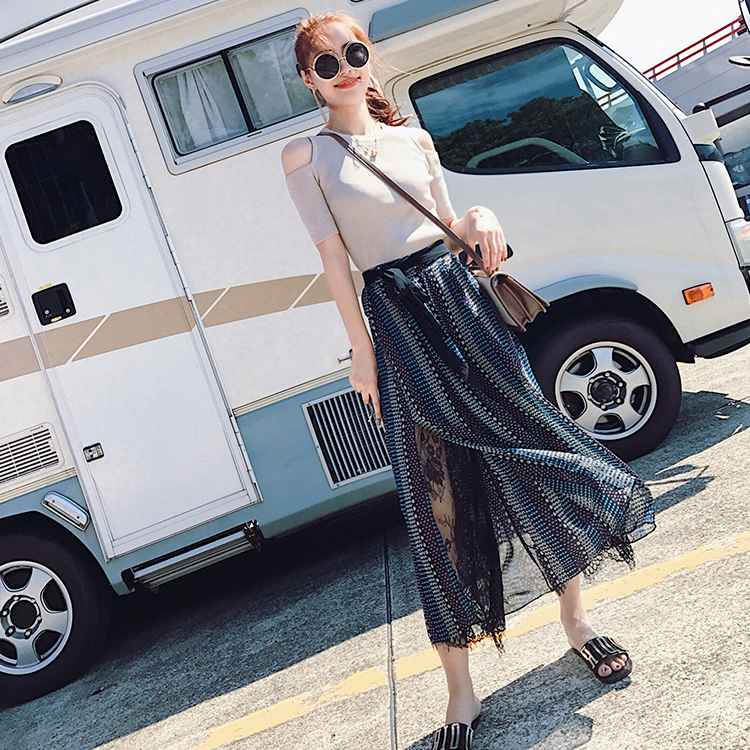 2019夏季新款女装韩版洋气女神雪纺阔腿裤两件套夏装套装时尚女潮