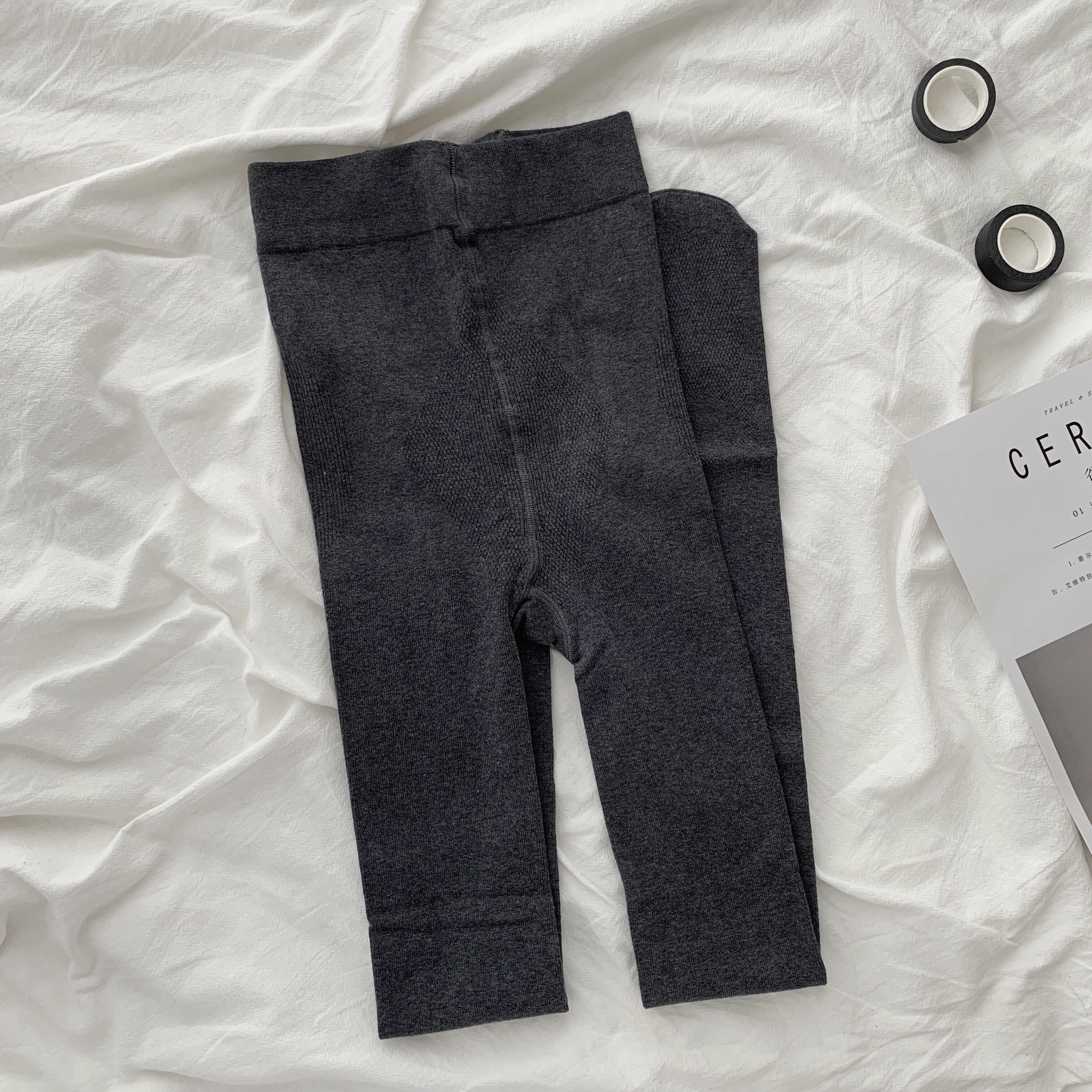 实拍实价 日系显瘦竖纹棉连裤袜子女秋冬百搭打底裤学生压力裤