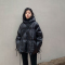 CHICVEN2019冬季新款90白鸭绒黑色连帽羽绒服女工装风面包服外套轮播图2