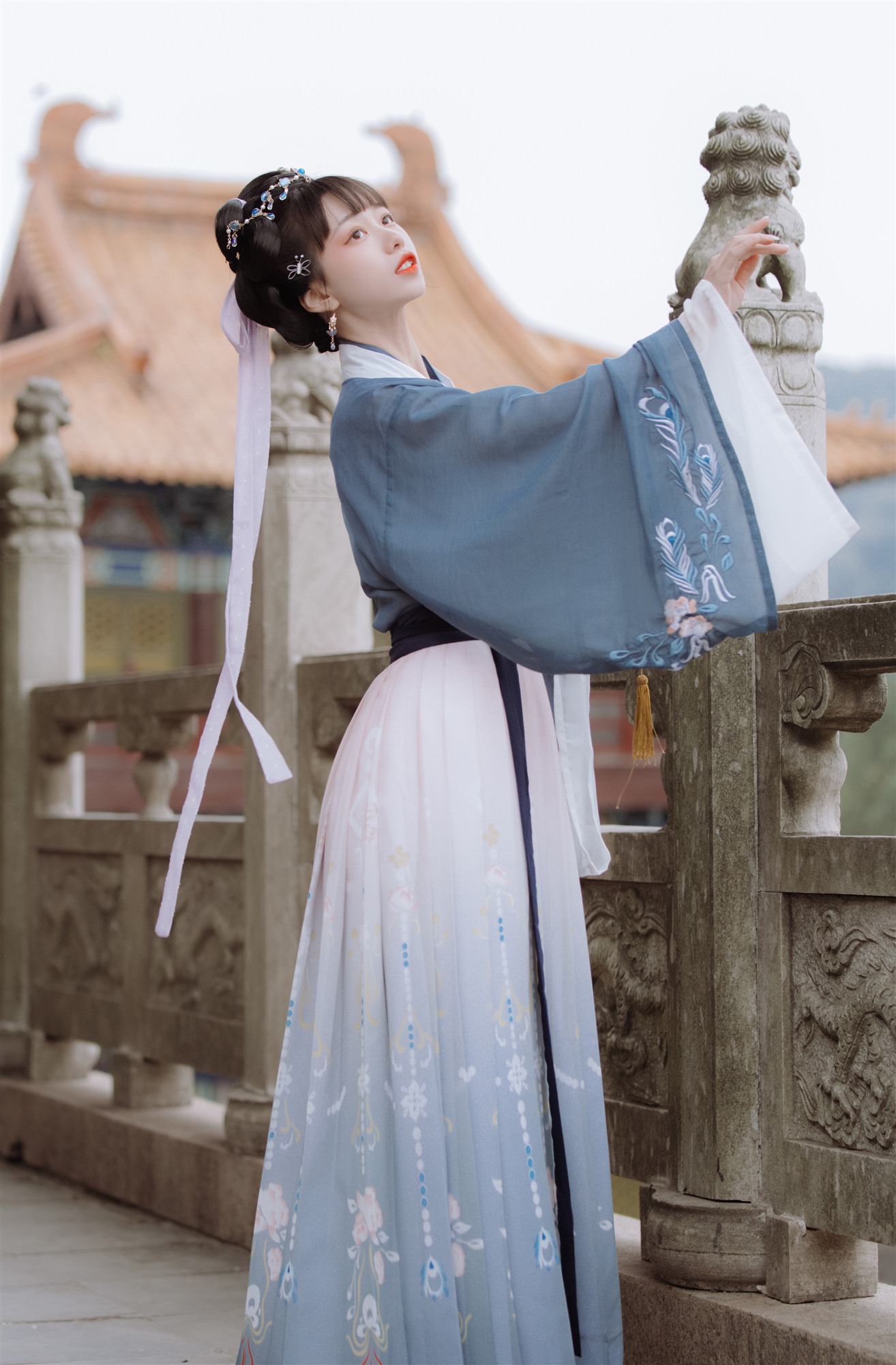 凤来仙原创汉服女魏晋风交领齐腰襦裙中国风秋冬装