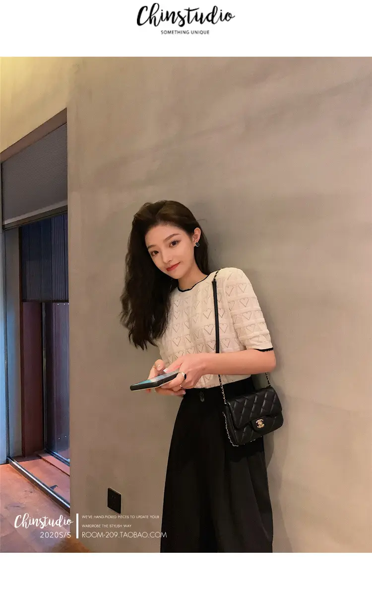 러블리 하트 배색 니트 상세 이미지 9